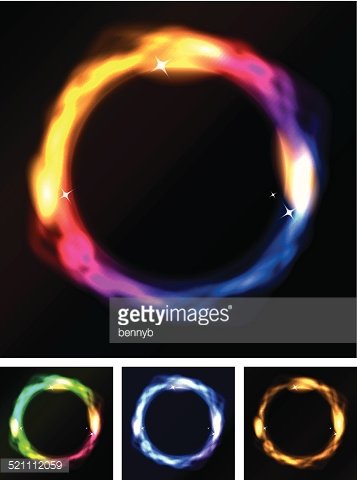Abstract Neon Circles Or Galaxy Ring Clipart Image.