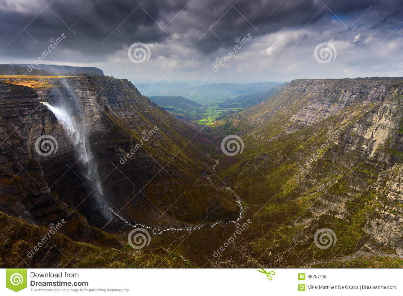 Nervion River Source And Waterfall Stock Photo. Nervion River Source And Waterfall Stock Photo.