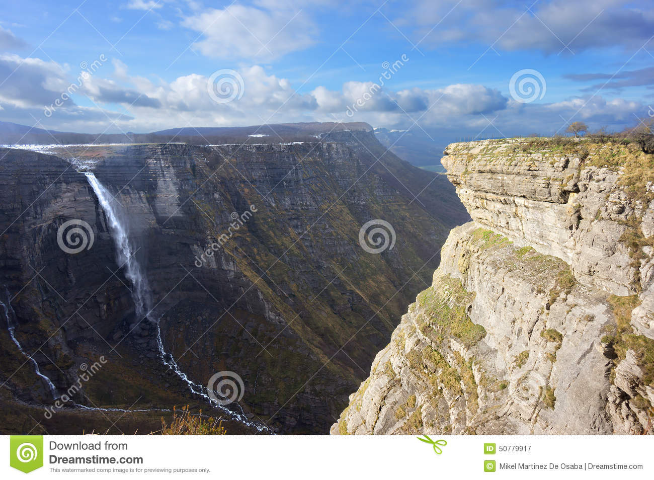Nervion River Source And Waterfall Stock Photo. Nervion River Source And Waterfall Stock Photo.