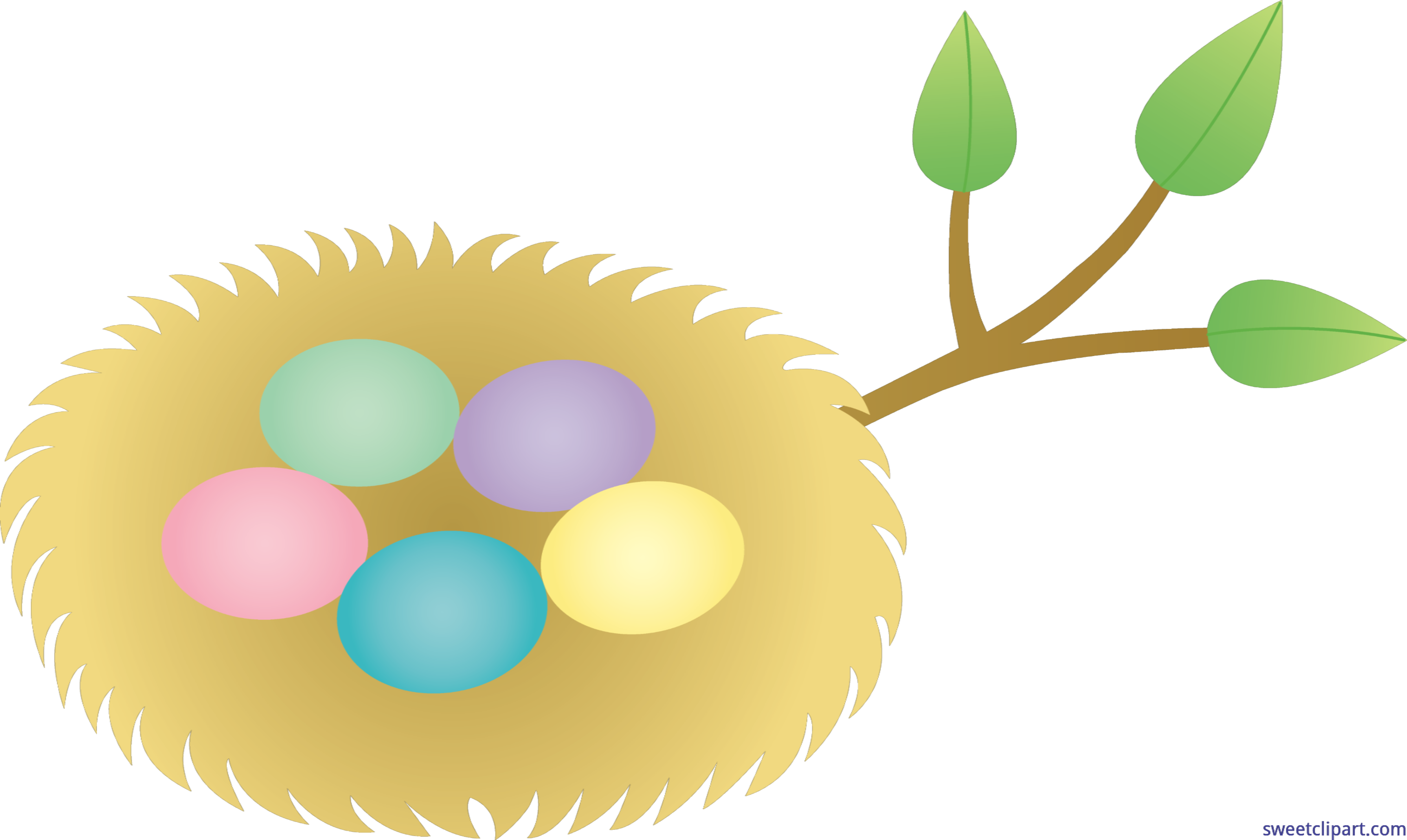 Bird Nest Easter Eggs Clip Art.