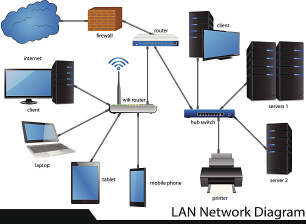 Best Local Area Network Diagram Illustrations, Royalty.