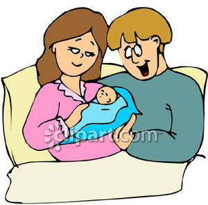 New Mom and Dad Holding Their Newborn Baby Royalty Free.