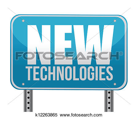 Clipart of sign with a new technologies concept k12263865.