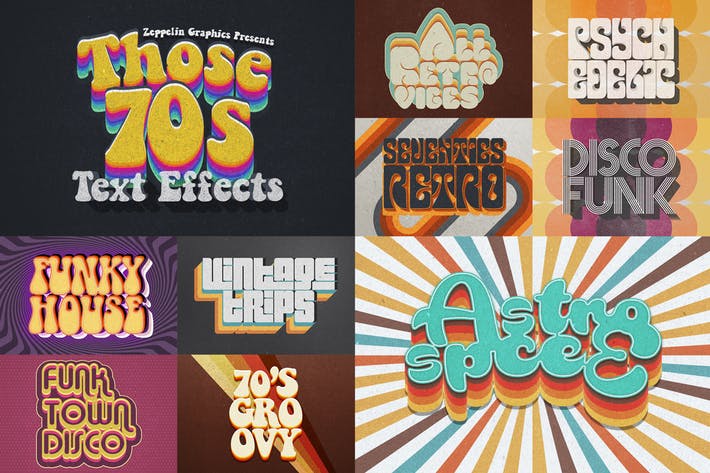 70s Retro Text Effects by Zeppelin_Graphics on Envato Elements.