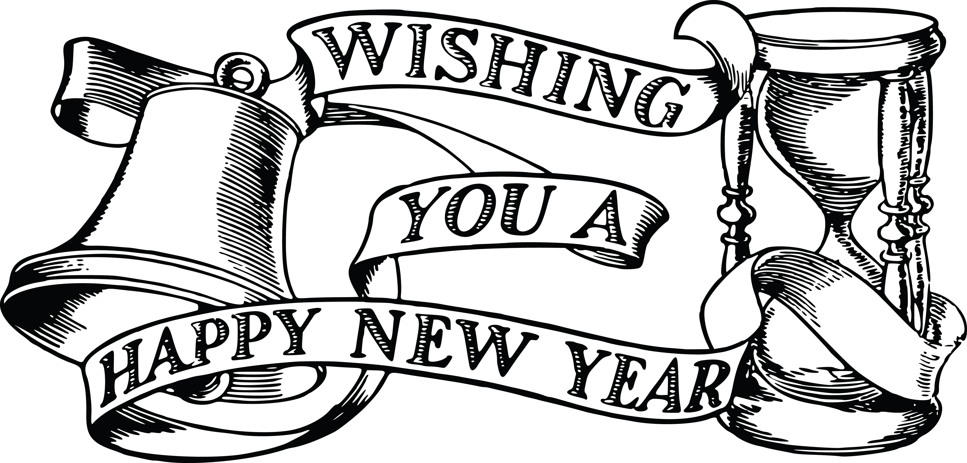 New Years Eve Clipart Black And White.
