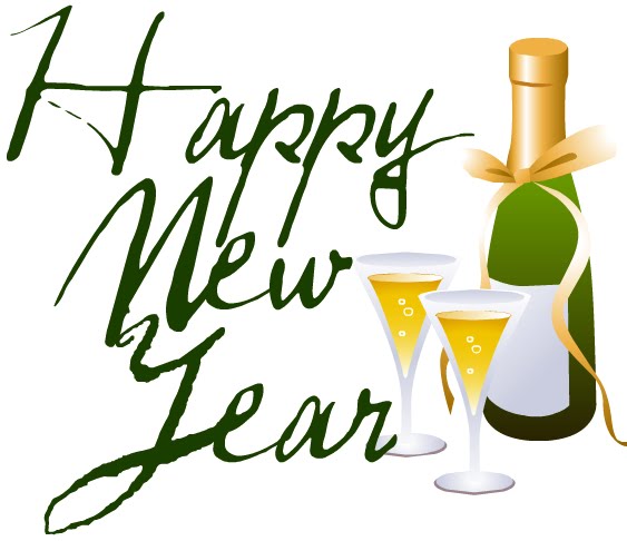 Happy new year champagne clipart.