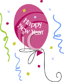 Royalty Free Clip Art Image of a Happy New Year Balloon.