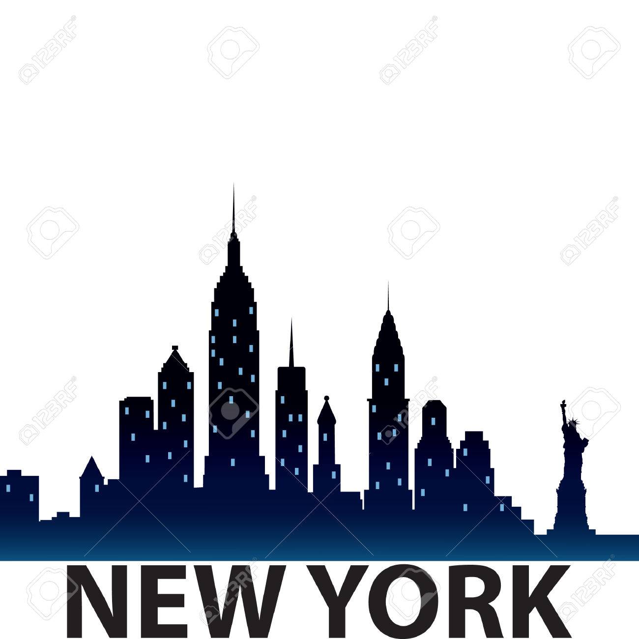 new york city skyline silhouette.