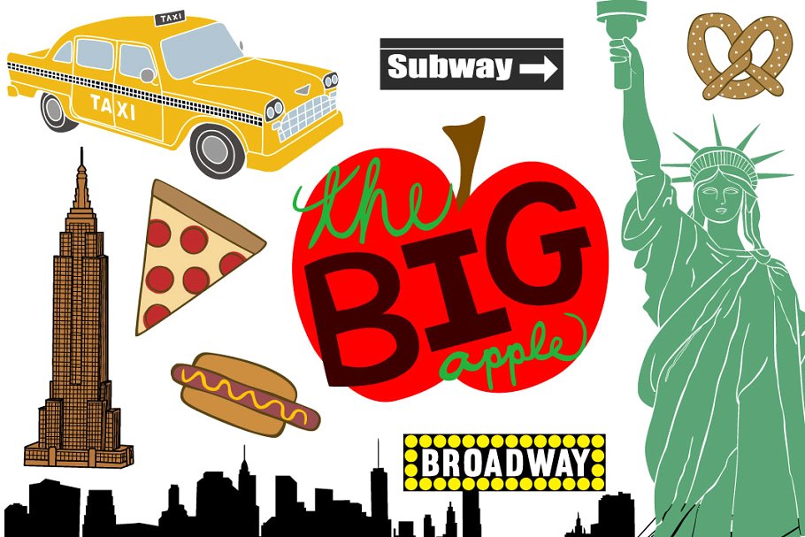 New York City Vector Clip Art ~ Illustrations ~ Creative Market.