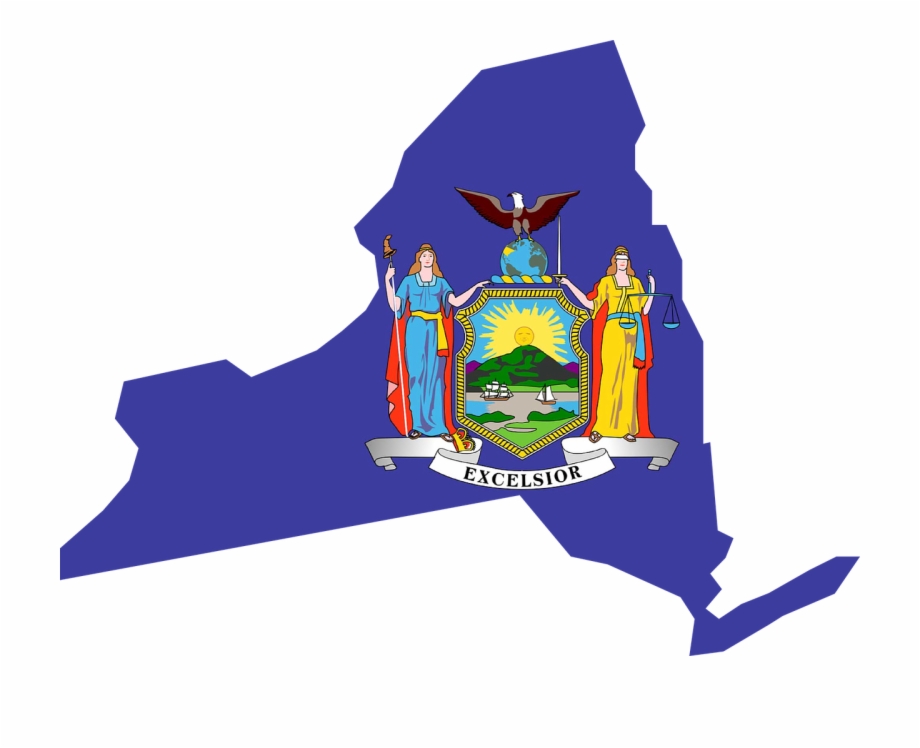 New York Flag Map Usa America Png Image.