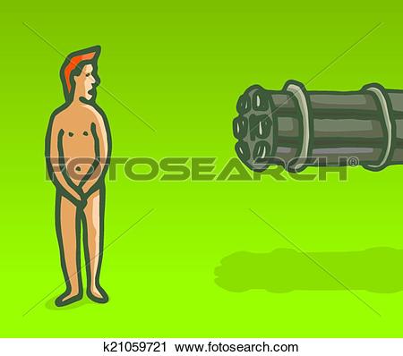 Clipart of Vulnerable newbie about to get shot k21059721.