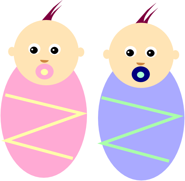 Boy Girl Twin Babies Clip Art at Clker.com.