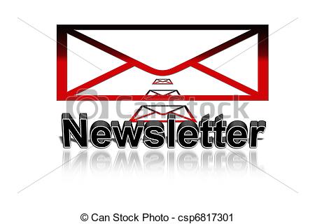 Clipart of newsletter, button csp6817301.