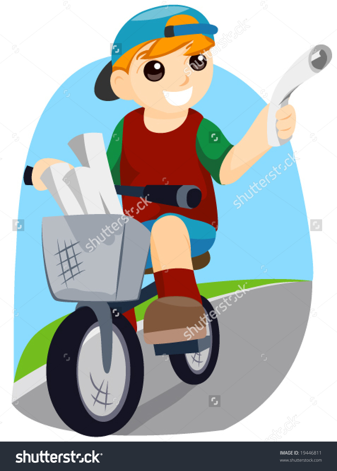 Newspaper Boy Vector Stock Vector 19446811.