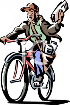 Newspaper Delivery Boy Clipart.