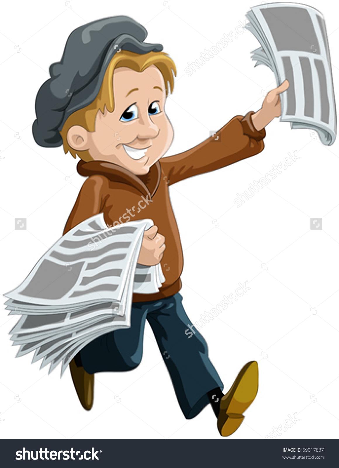 Newspaper Delivery Boy Clipart.