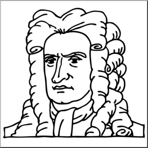 Clip Art: Science: Newton B&W I abcteach.com.