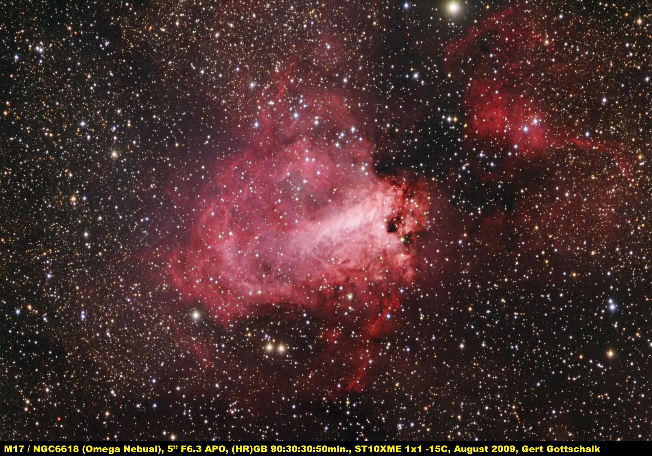 Image NGC 6618 / M17 . Omega Nebula.