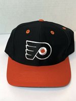 Vintage Philadelphia Flyers Snapback Hat Cap NHL Logo 7 Black Orange.