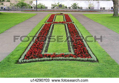 Stock Photo of Flower bed that is part of flower clock, Niagara.
