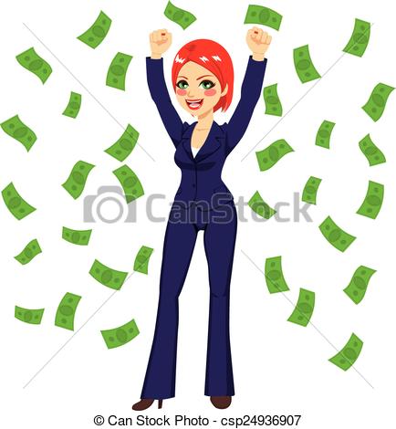 Nice Rich Business Woman Clipart.