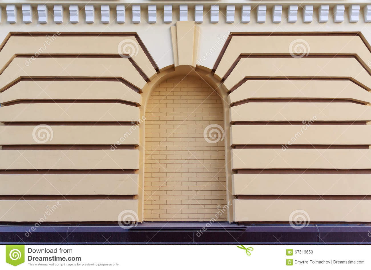 Wall In A Classic Style With A Niche Stock Photo.