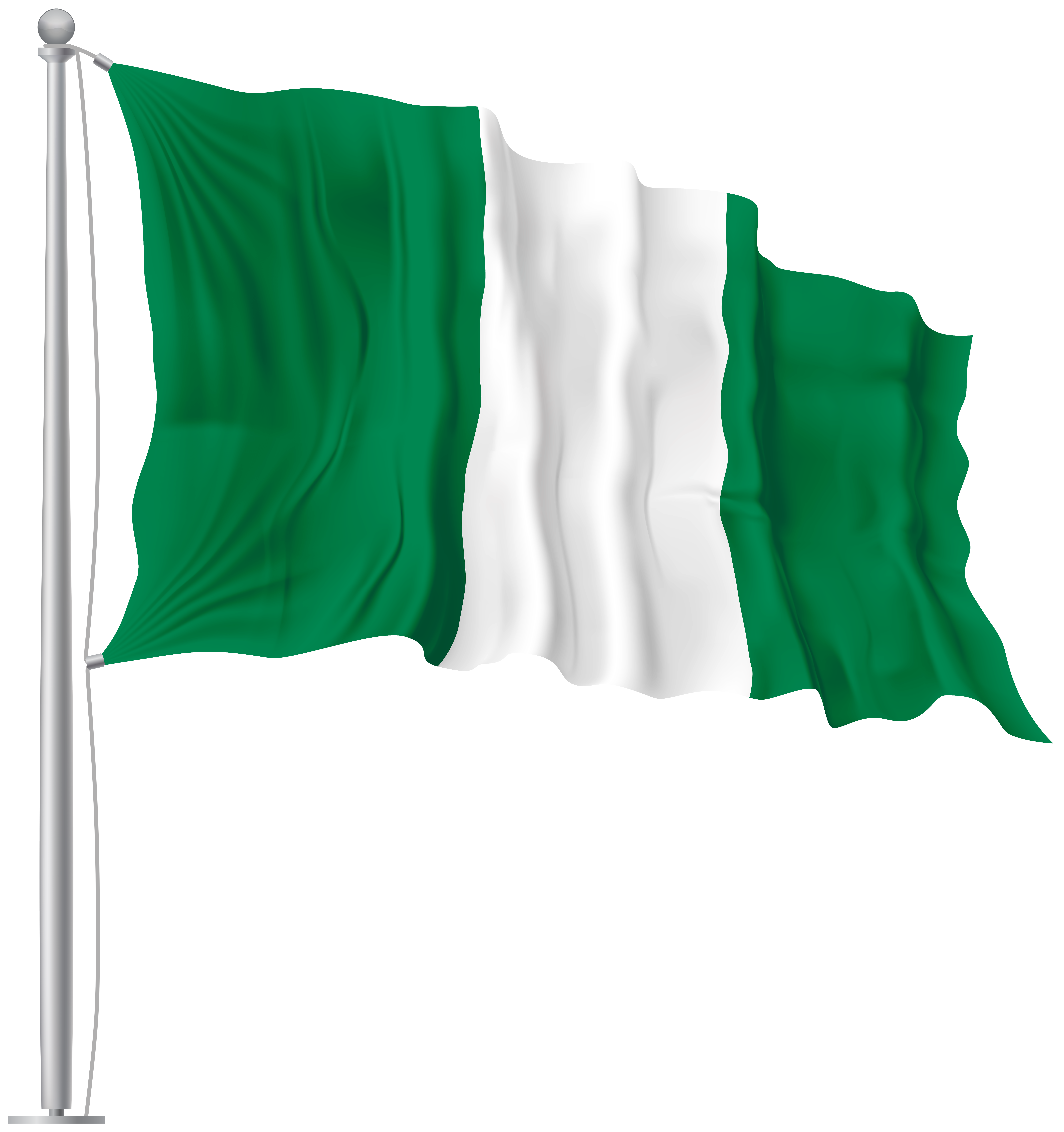 Nigeria Waving Flag PNG Image.