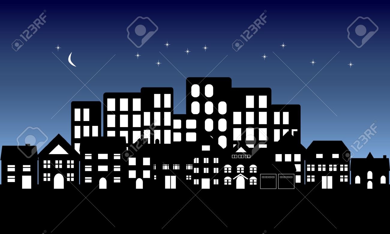Night Building Clipart.