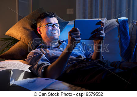 Stock Images of Night work at home.