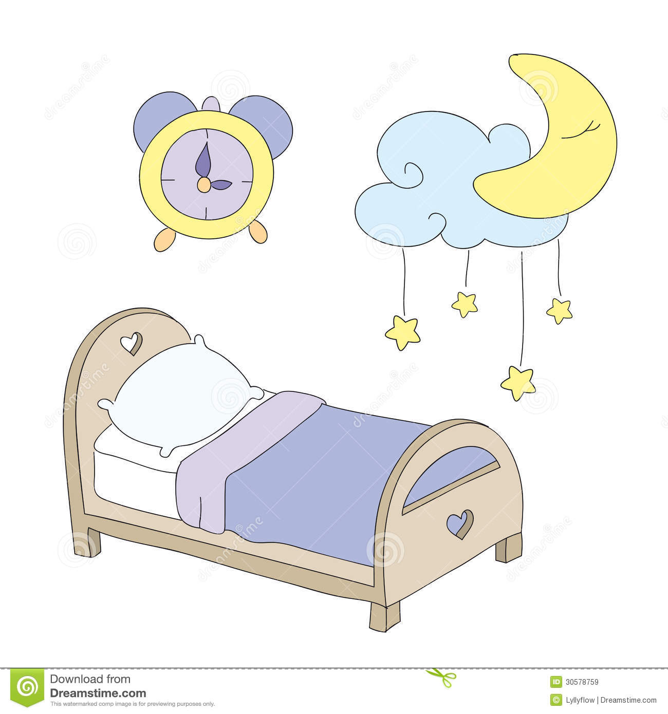 Night Time Clip Art Set Royalty Free Stock Images.