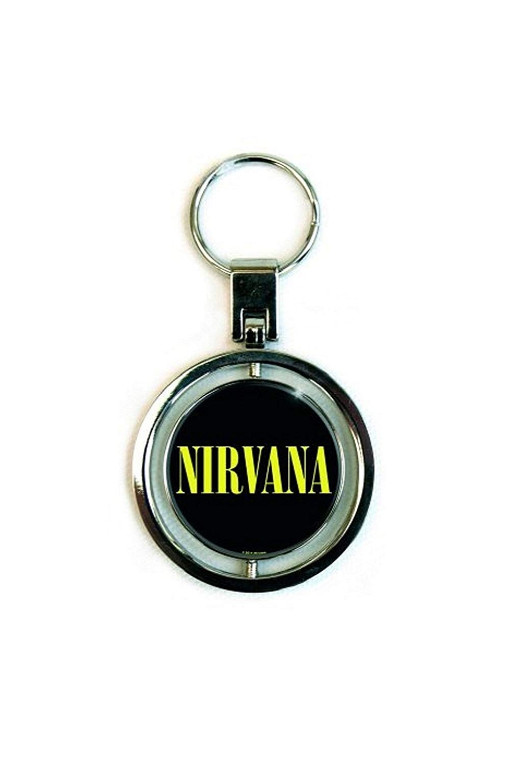 Nirvana Keyring Keychain Classic Smiley Face Band Logo Official Spinner  Size One Size.