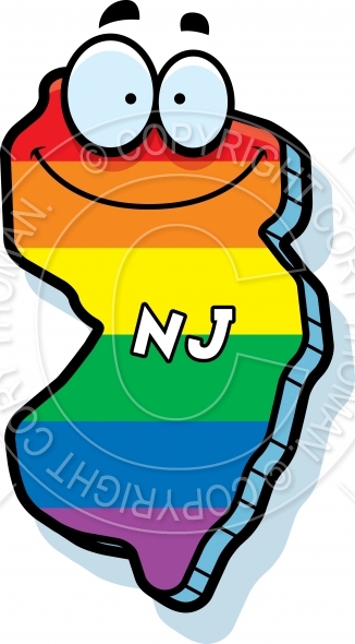 New Jersey State Borders Clipart.