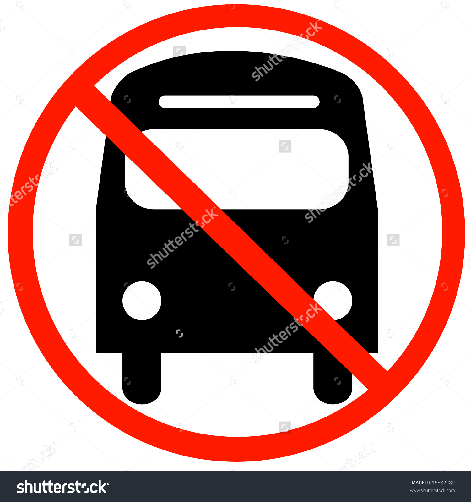 Bus With Not Allowed Symbol.