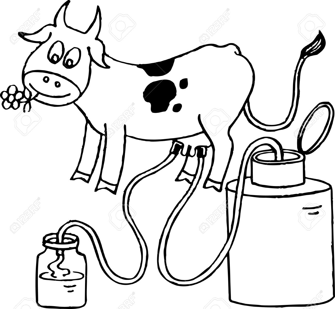 Cow Giving Milk Clipart.