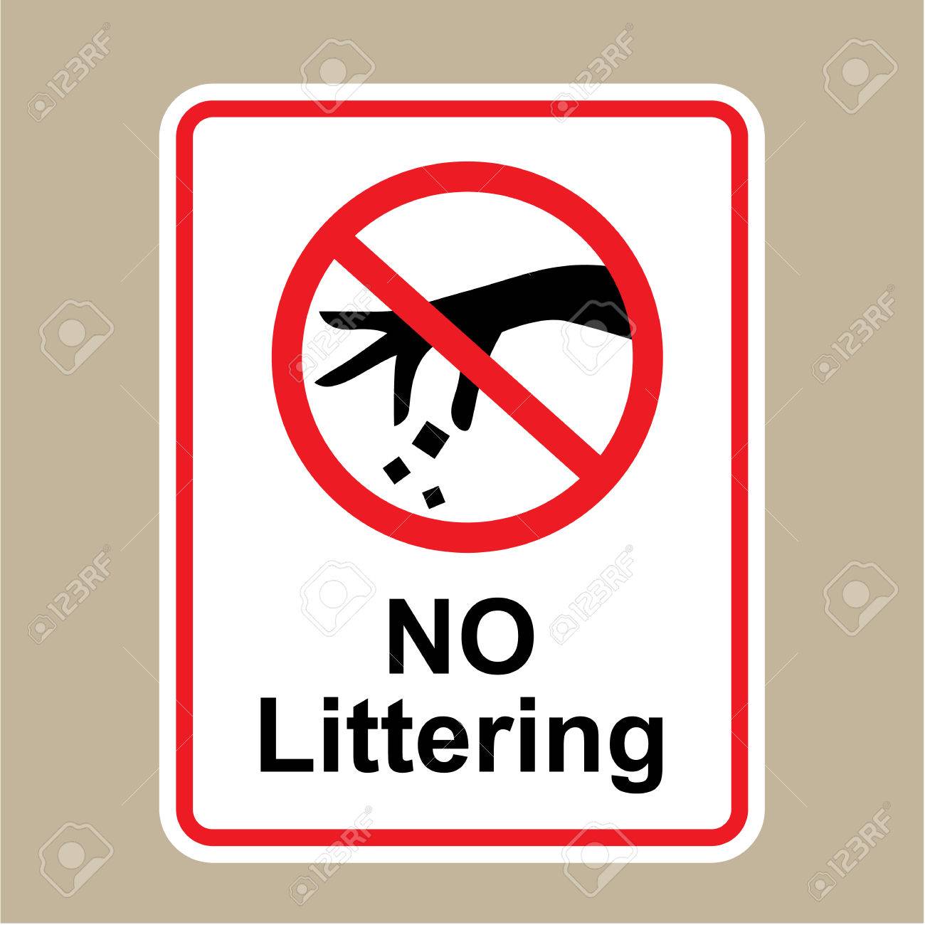 No Littering sign vector illustration clip.