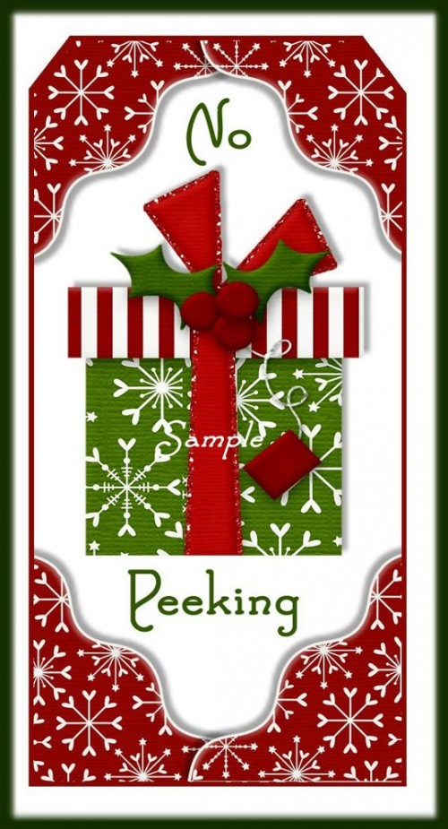No Peeking Christmas Whimsical Gift Tag Set Digital Download U.