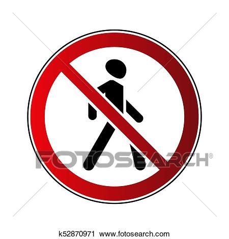 No walking sign Clipart.