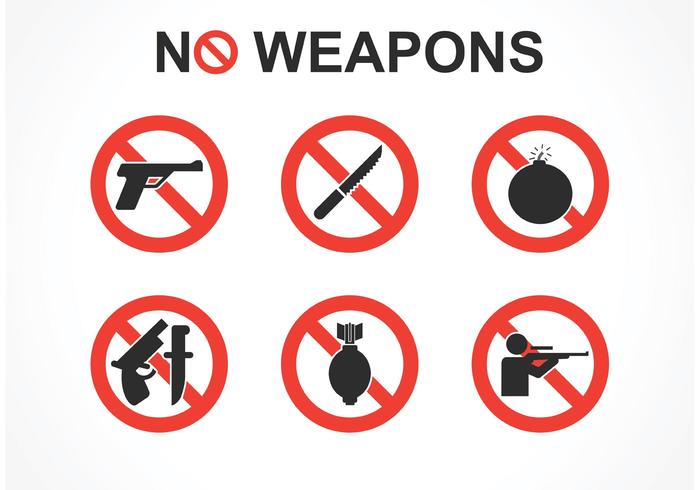 Free No Weapons Vector Signs.