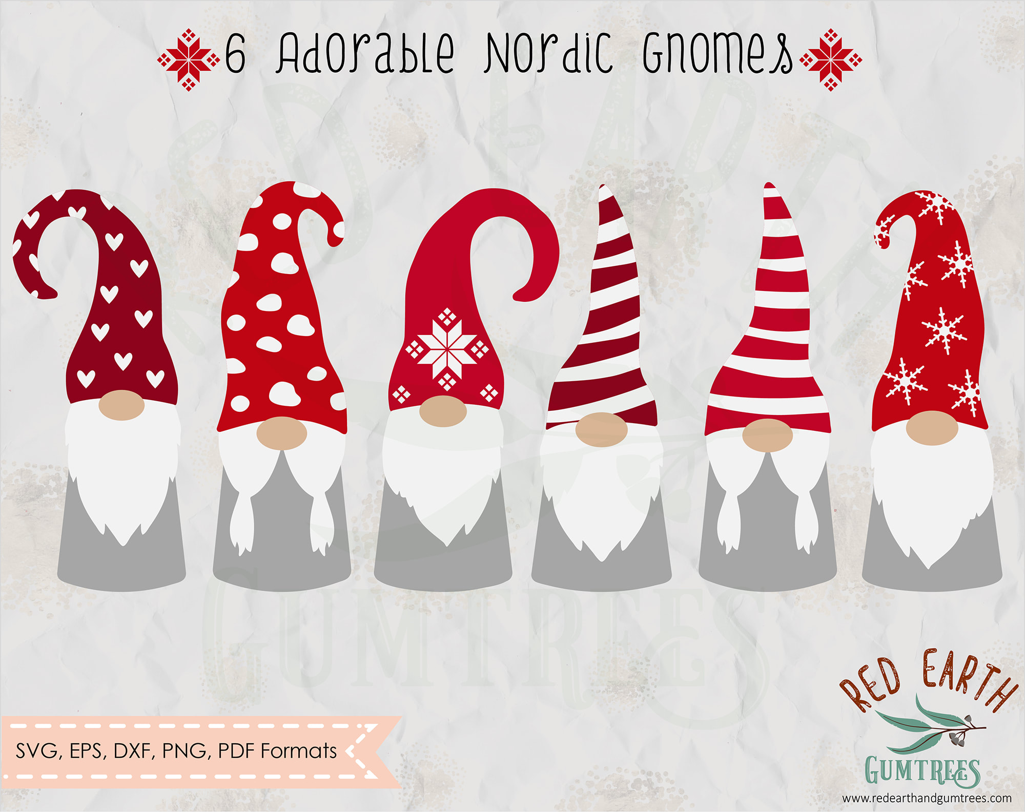 Nordic gnome bundle, Nordic Christmas gnome in SVG, EPS, PDF, DXF, PNG  formats.