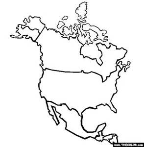 blank outline map of north america.