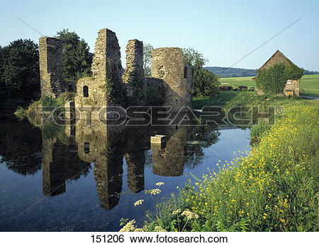 Stock Images of Old ruins of castle, Lindlar, Bergisches Land.