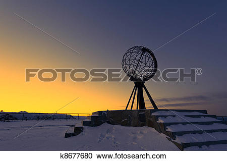 Stock Photography of North Cape, Norway at the northernmost point.