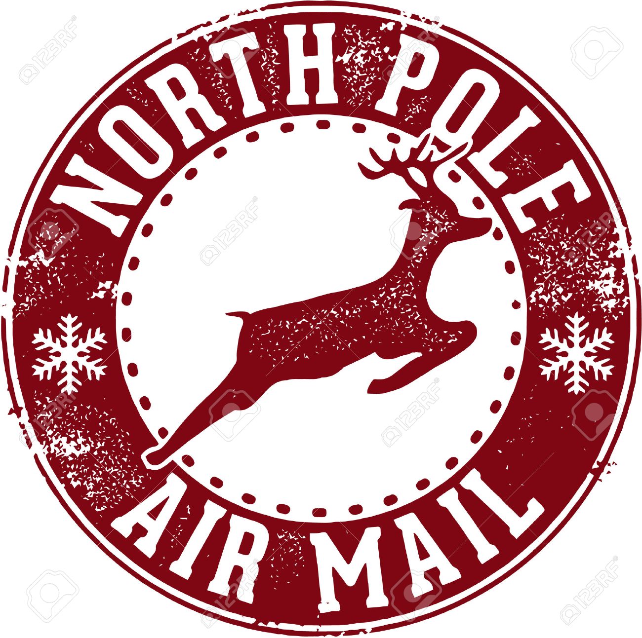 North Pole Air Mail Santa Postmark.