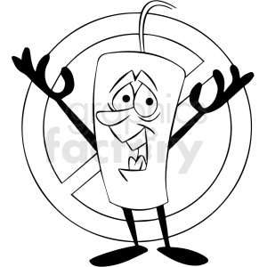 black and white cartoon dynamite not allowed sign clipart. Royalty.