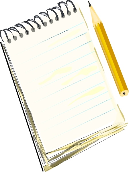Notepad Pencil clip art Free vector in Open office drawing.