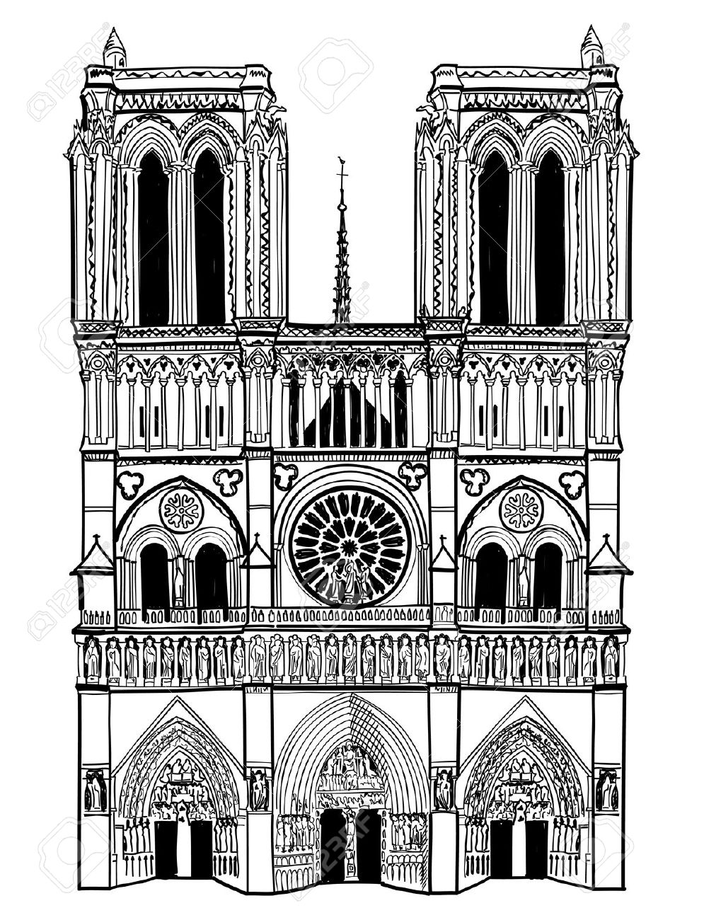 Notre dame background clipart.