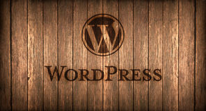 Italy November 2016 Wordpress Logo Printed Fire Wood Stock.