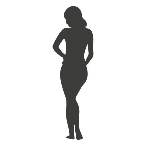 Nude girl silhouette in gray.