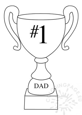 Number One Dad Trophy printable.