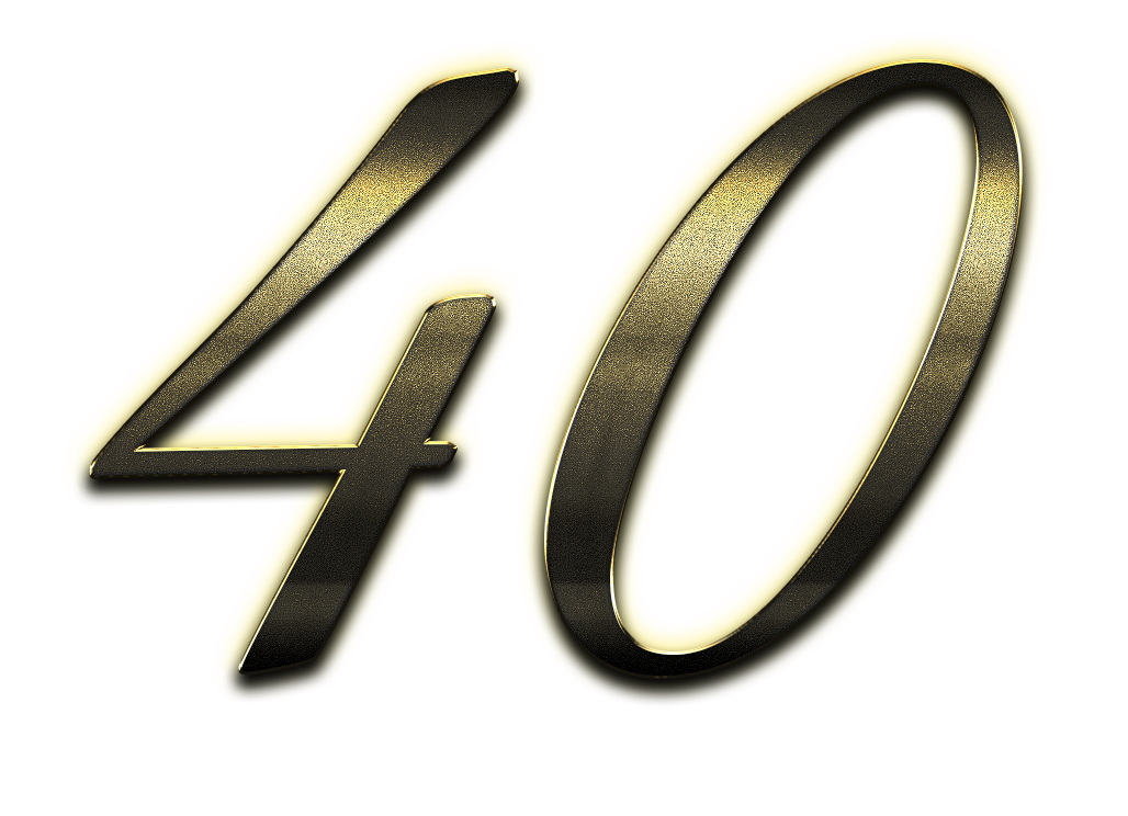 40 Number Clipart PNG.
